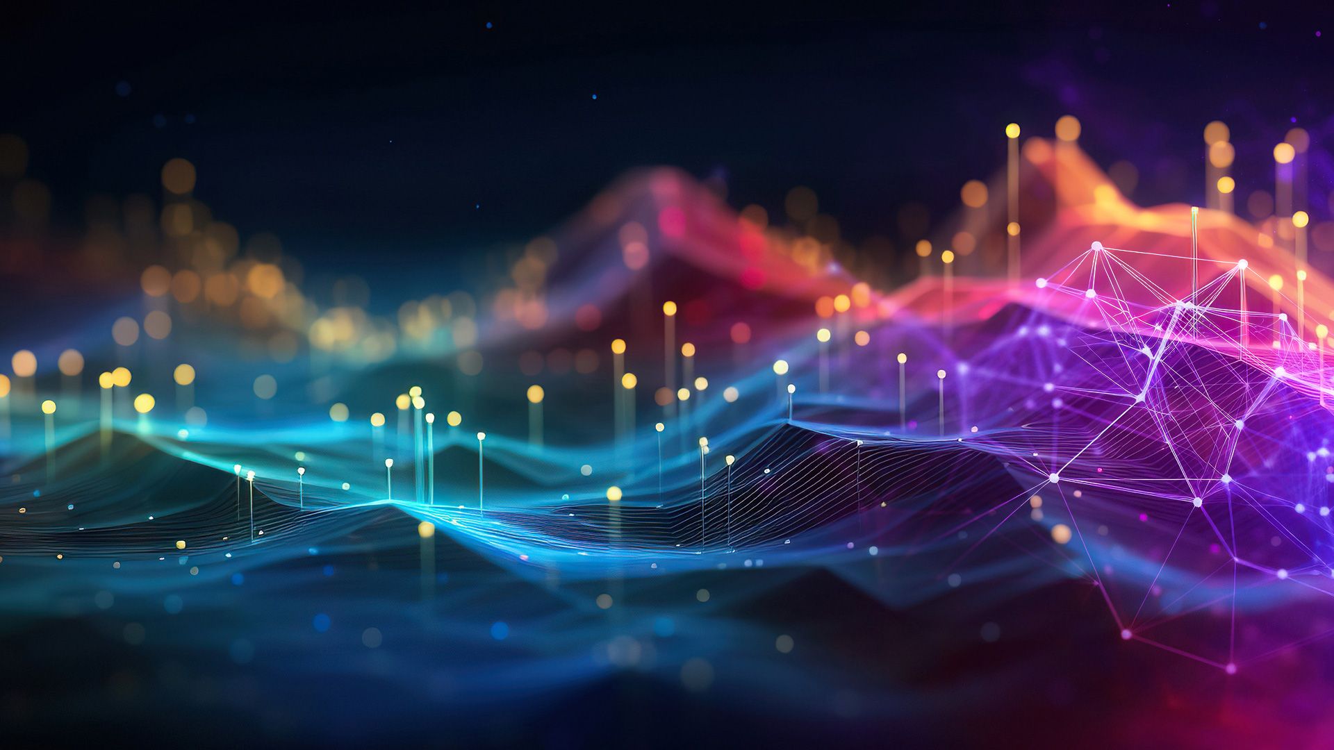 Illustration: bunte dynamische Meeresoberfläche